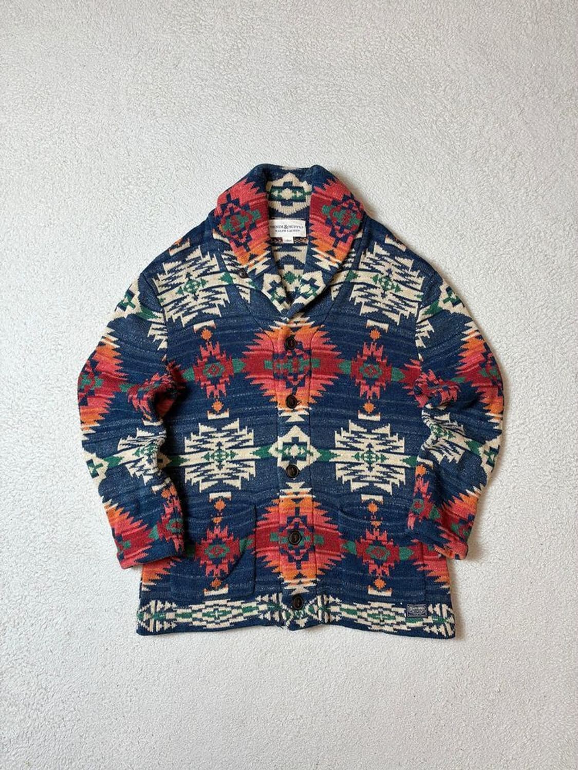 데님앤서플라이 00's 에스닉 패턴 코위찬 버튼 니트 PN7169 상품이미지1