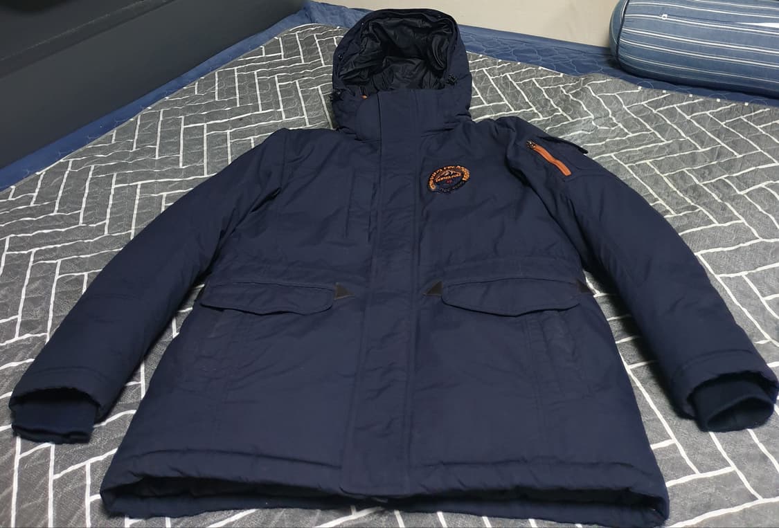 센터폴 오리털 후디 패딩 자켓 네이비 (100) 상품이미지1