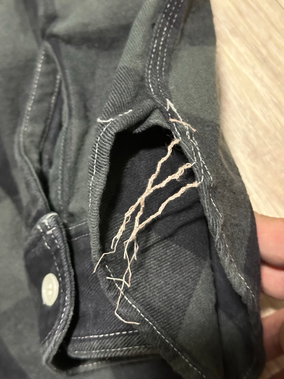 본쿠라 Work Shirt Flannel 블랙X그레이 38 상품이미지4