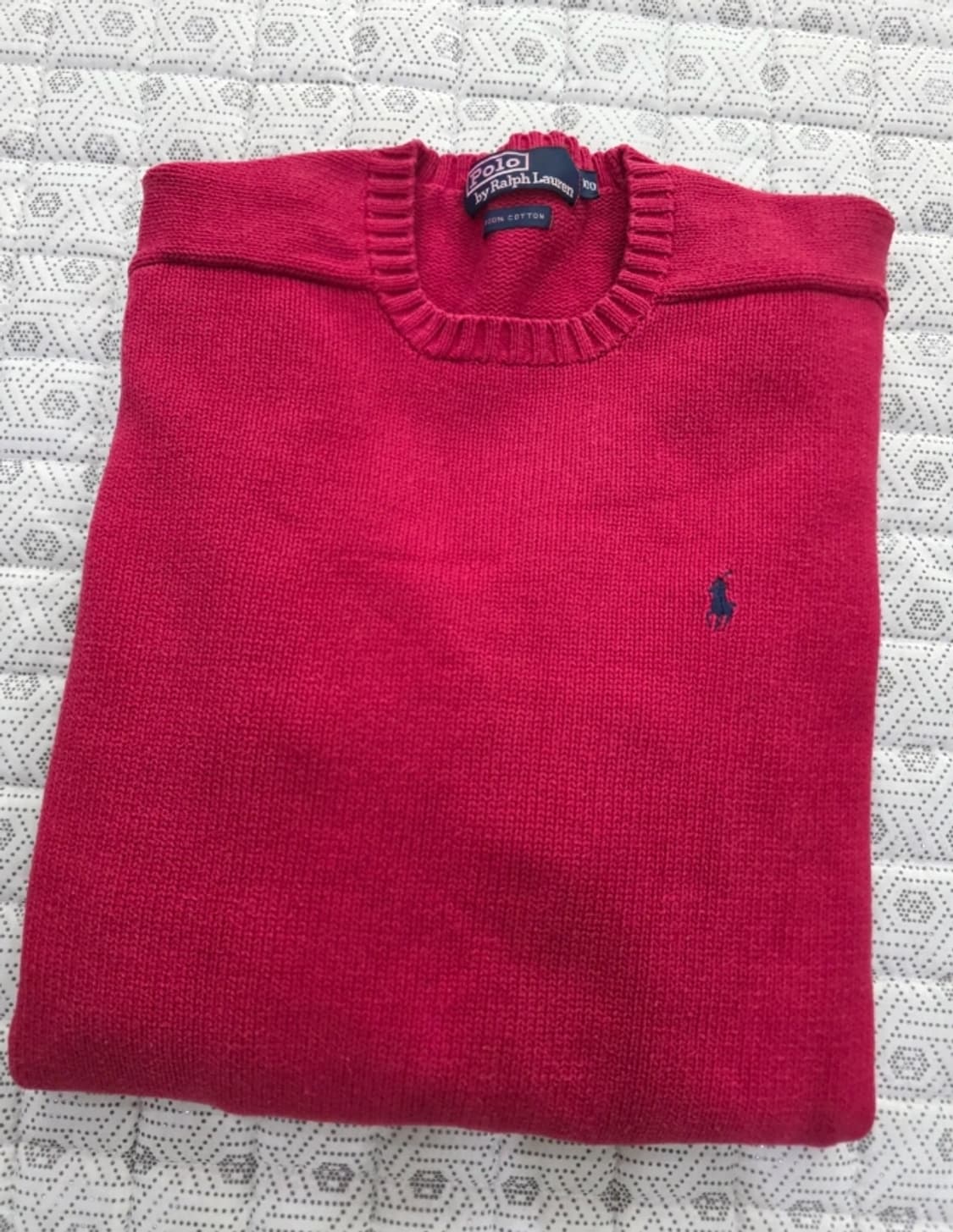 폴로 랄프로렌 레드 크루넥 니트 100 상품이미지3