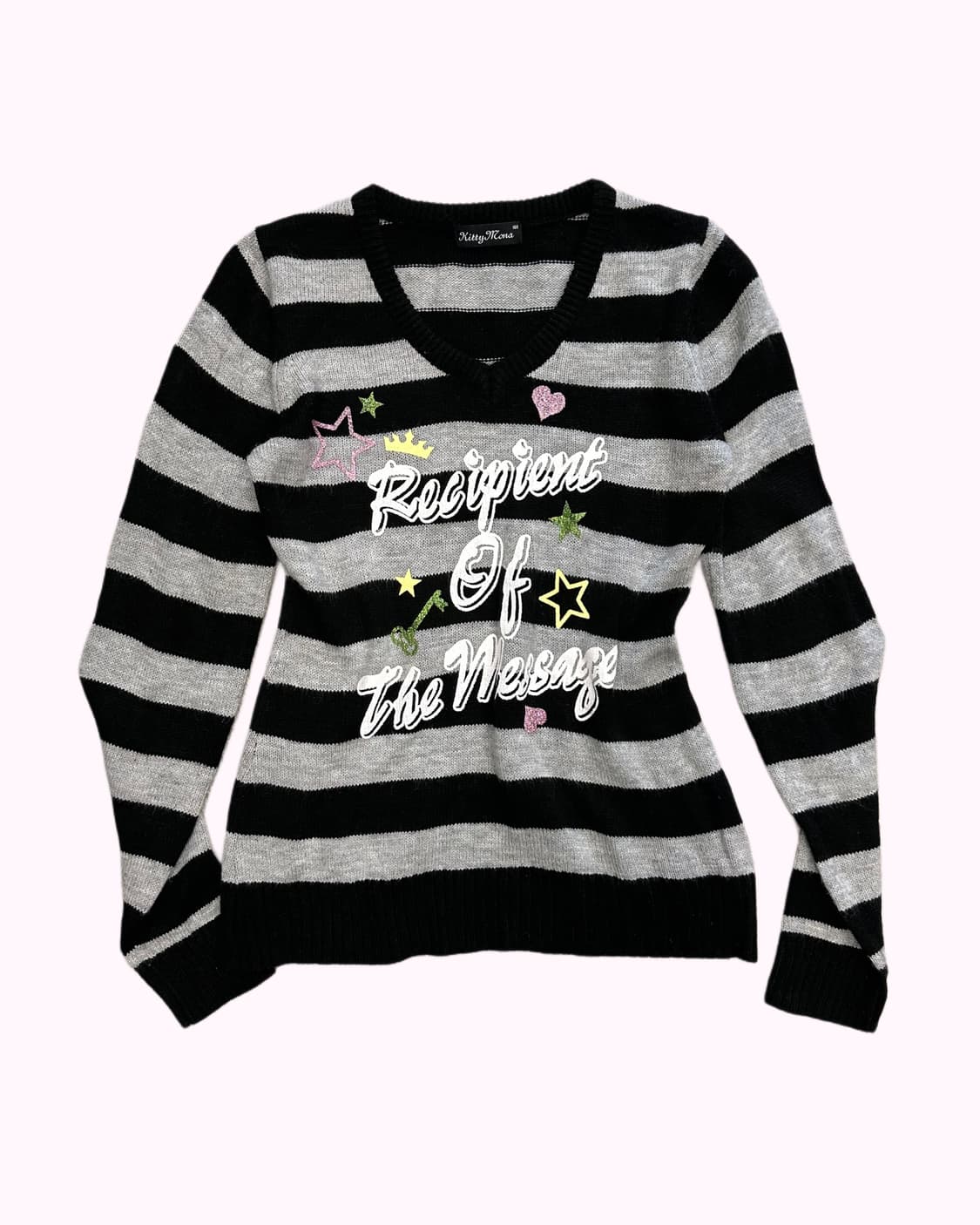 kitsch printing stripe knit 상품이미지1