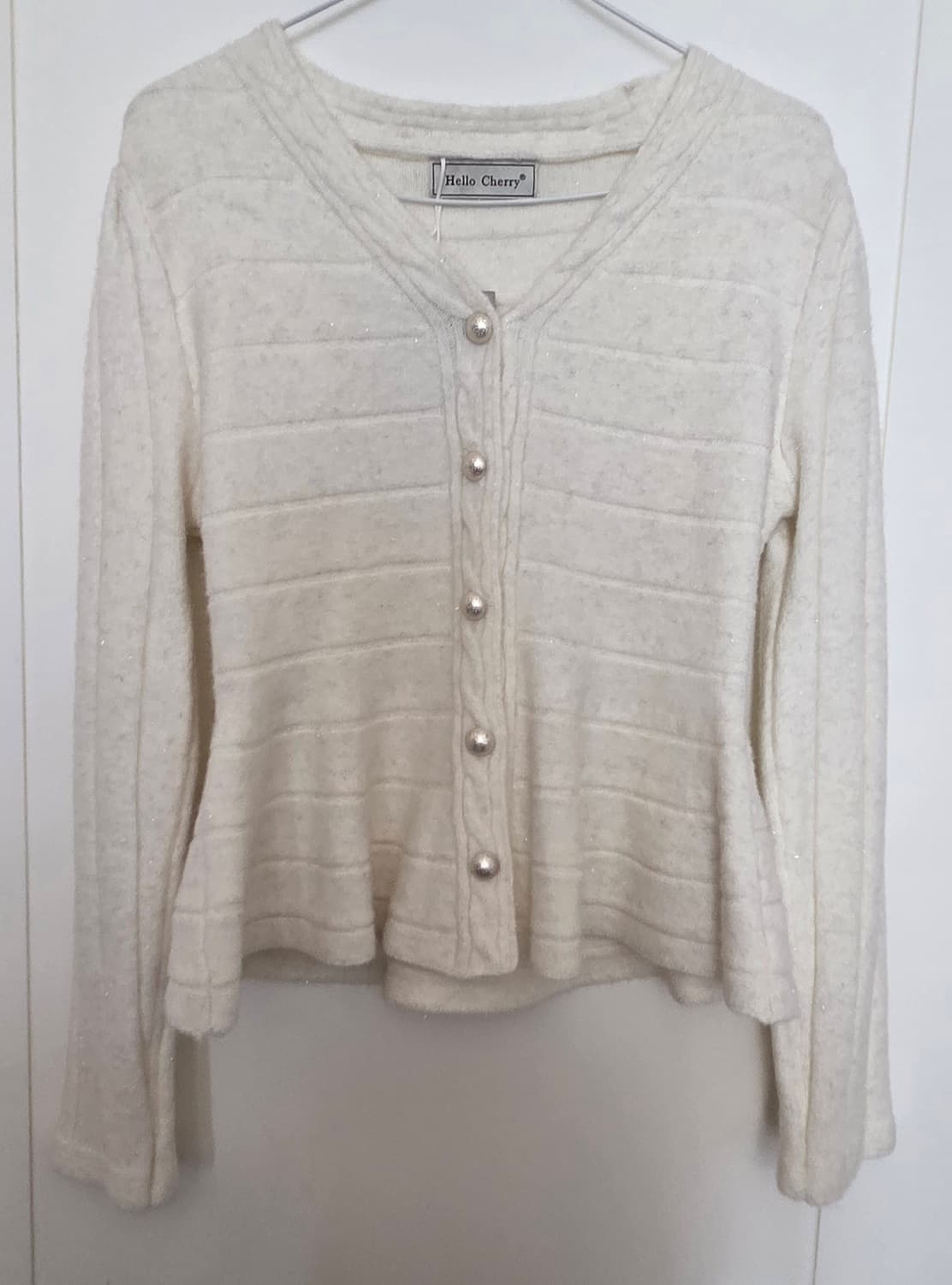 브이넥 베이지 가디건 상품이미지2