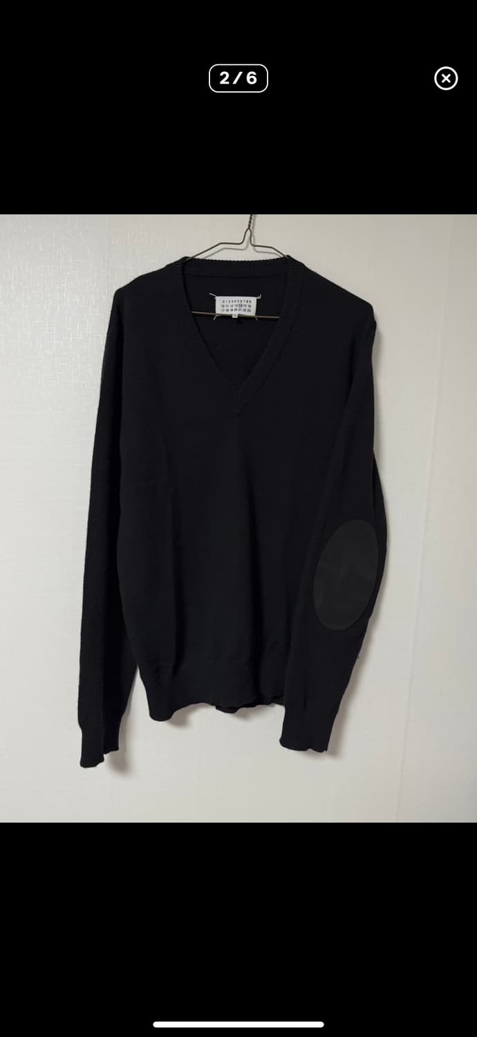 마틴 마르지엘라 레더 엘보우 패치 니트(블랙) 상품이미지2