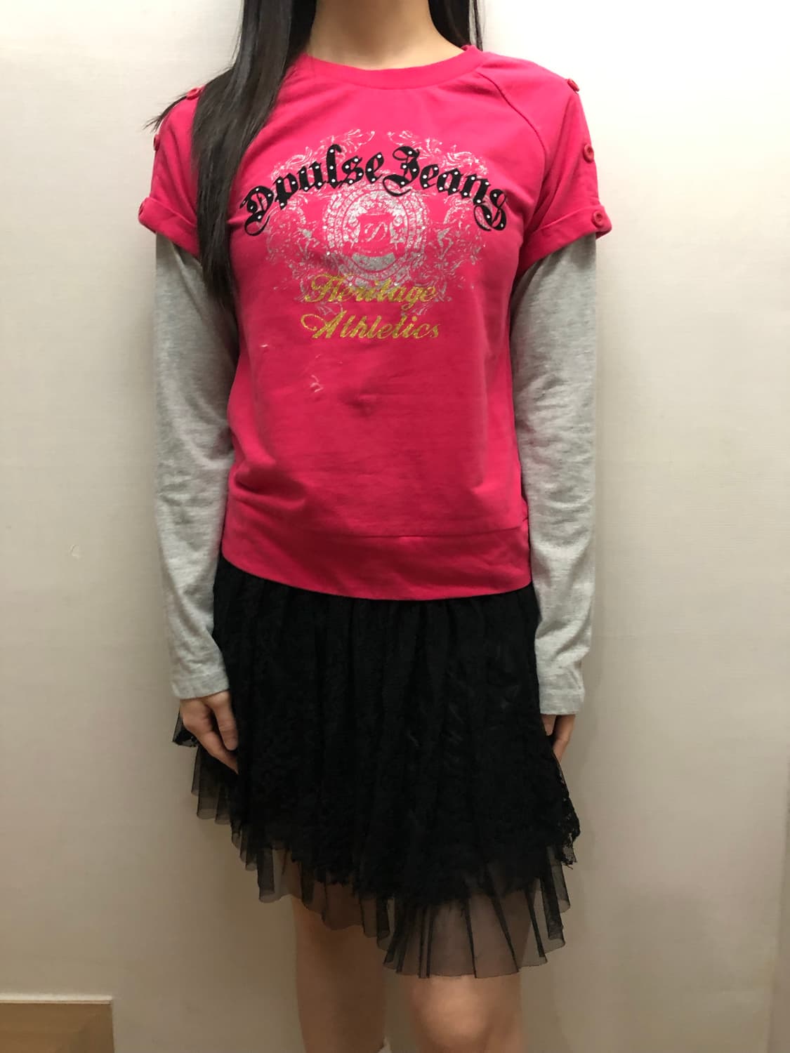 빈티지 핑크 와투케 레이어드 탑 상품이미지2