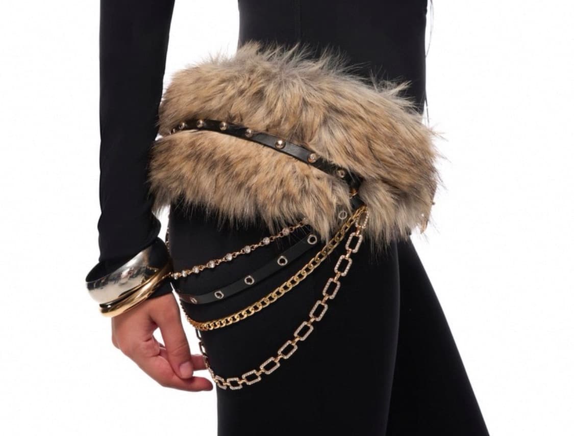 빈티지 Y2K 퍼 털 벨트 갸루 웨스턴 스터드 아일렛 체인 상품이미지6