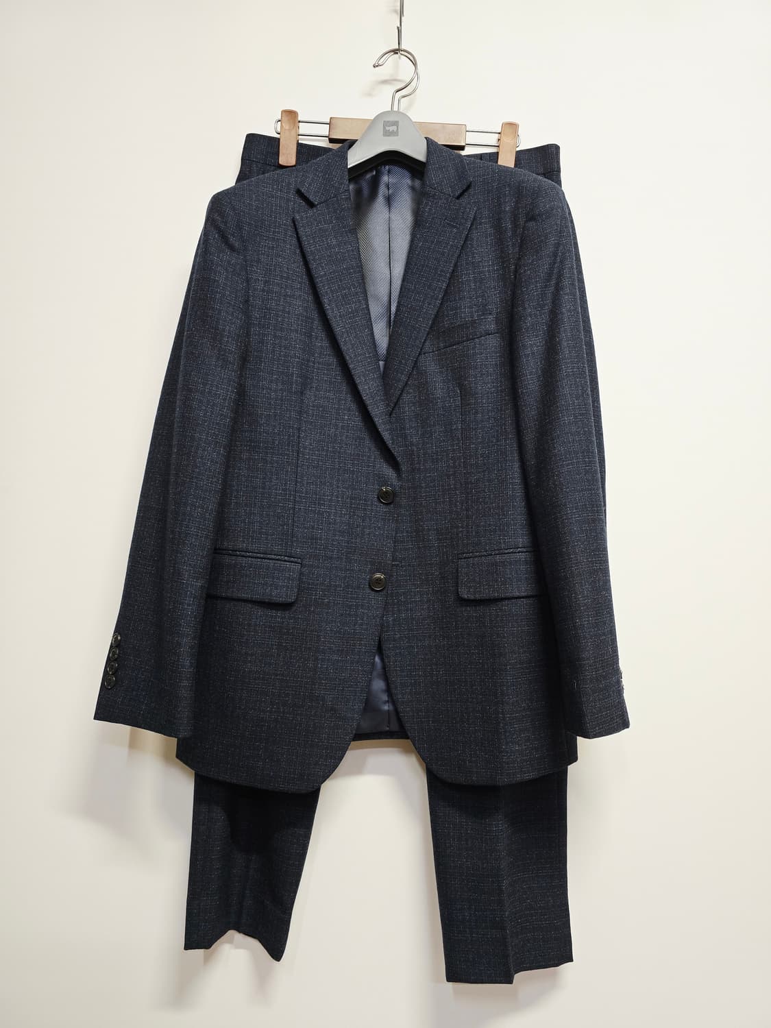 코오롱 브렌우드 슬림핏 네이비 체크 정장 세트 상품이미지1
