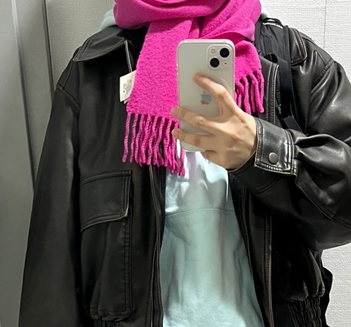 톰보이 페이크 레더 블루종 상품이미지5