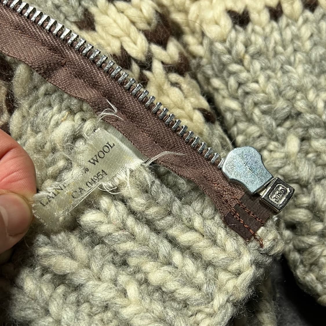 CANADA 단풍 노르딕 헤비울 니트 집업 코위찬 상품이미지7