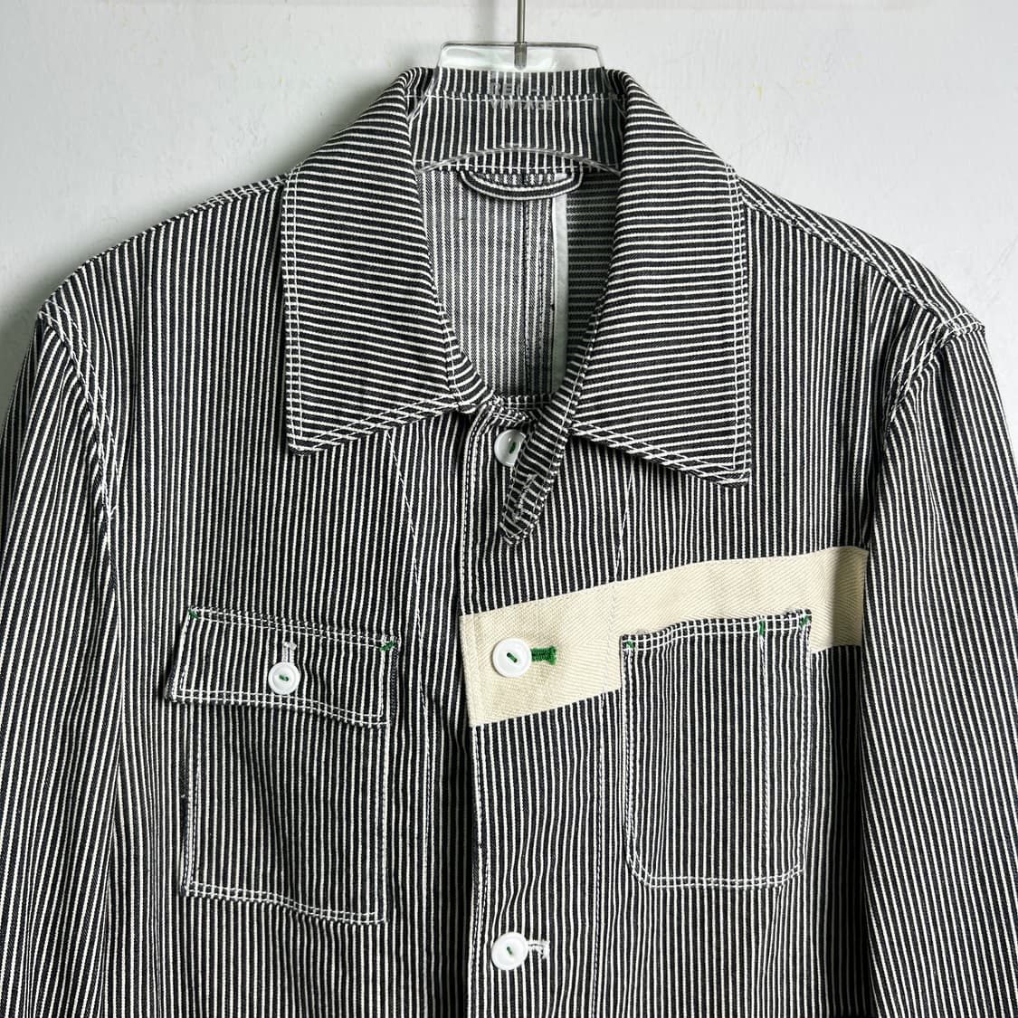 히로미치 나카노 히코리 스트라이프 커버올 자켓 L 상품이미지4