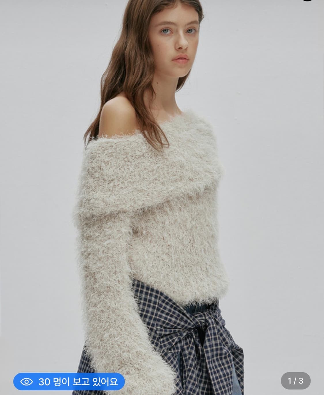 애프터 아워즈 헤어리 오프숄더 니트 상품이미지2