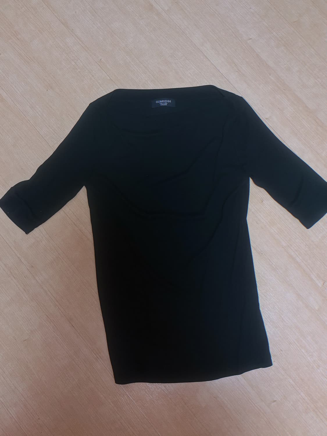 OZBRIDGE 블랙 보트넥 7부 이너 상의 상품이미지2