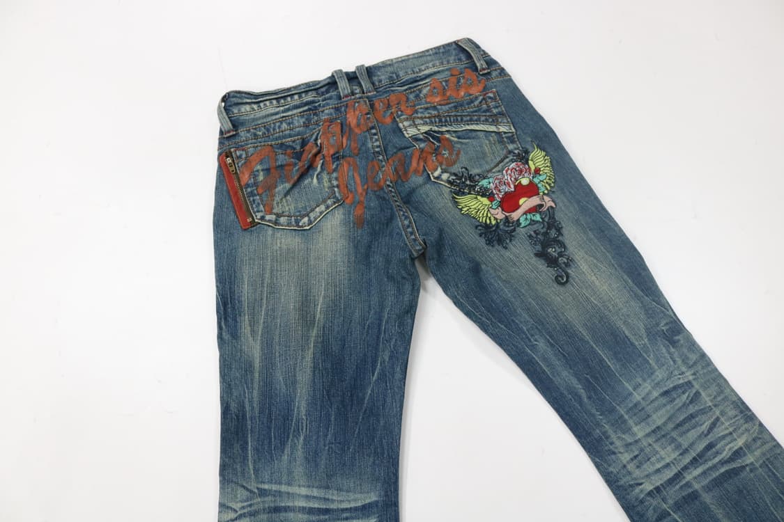 FIPPER SIX 피퍼식스 빈티지 자수 그래픽 워싱 데님 팬츠 상품이미지8