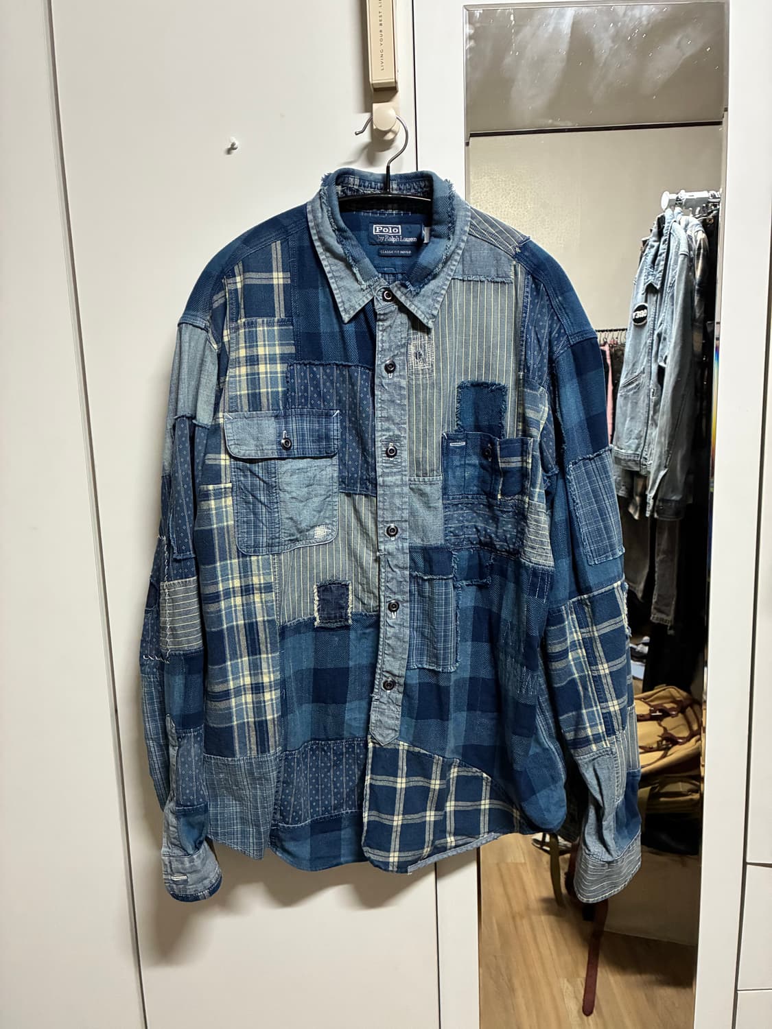 [새상품] 폴로랄프로렌 클래식핏 인디고 패치워크 워크셔츠 100/L 상품이미지1