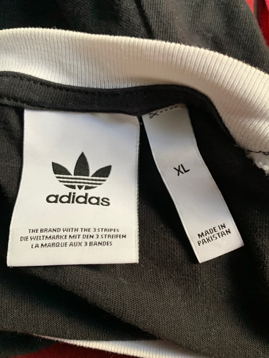 아디다스 검 흰 링거티 스포티 반팔티 XL 상품이미지6