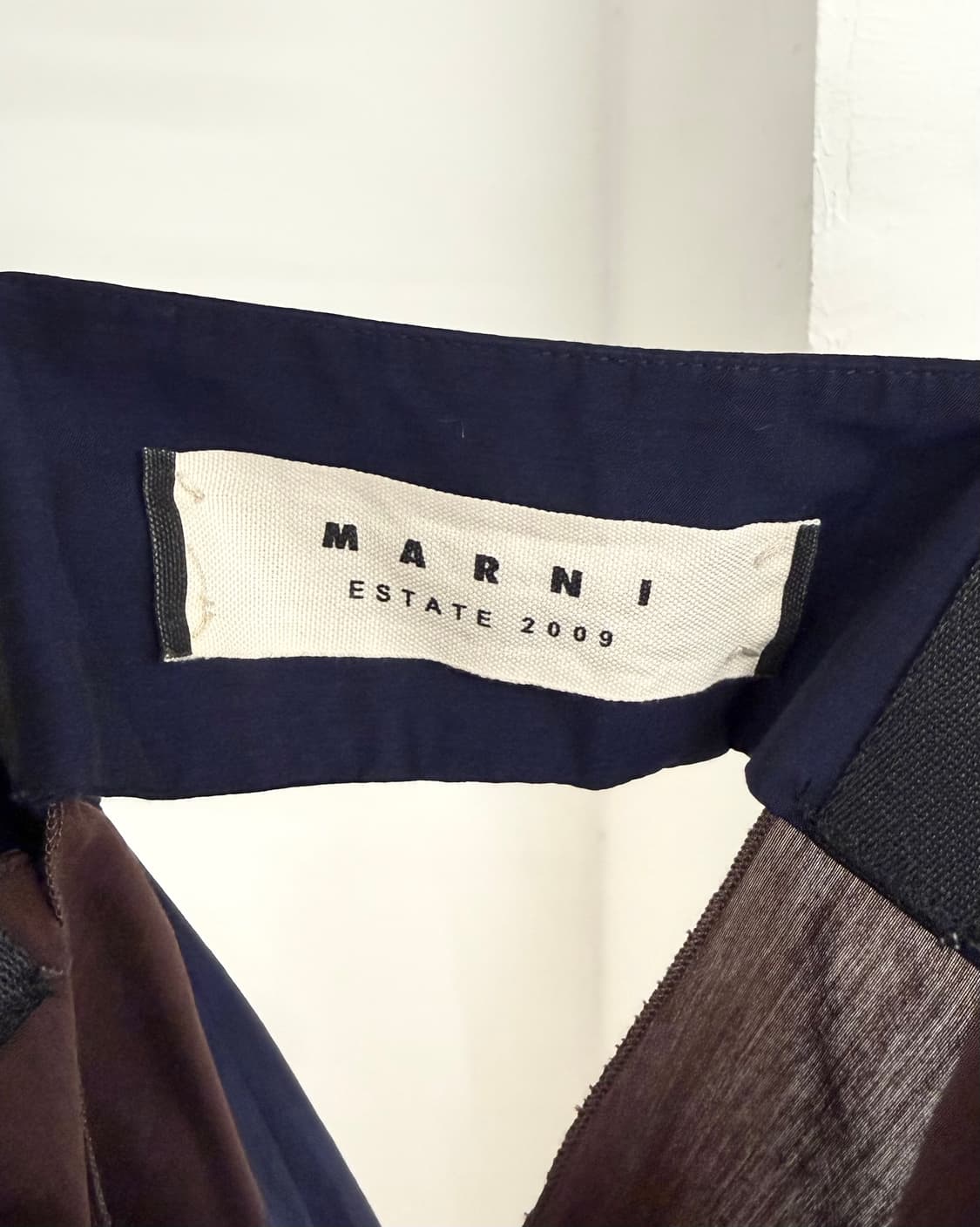 마르니 다크브라운 네이비 패치워크 드레스 상품이미지7