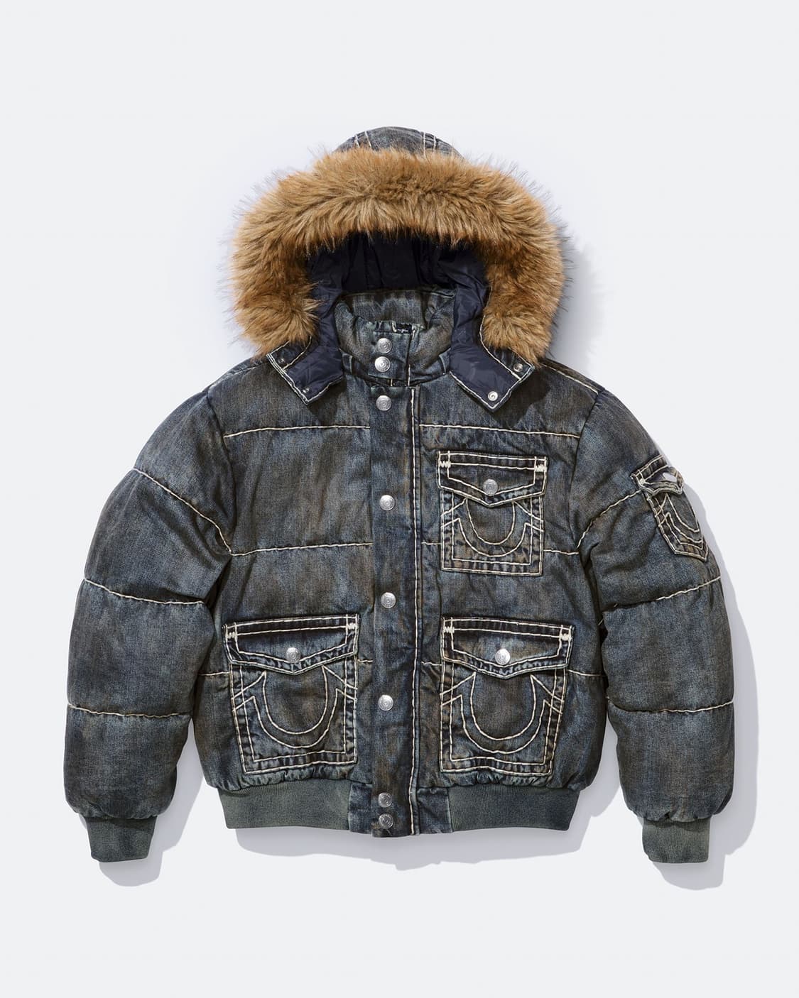 슈프림 x 트루 릴리전 푸퍼 자켓 더티 인디고 상품이미지1