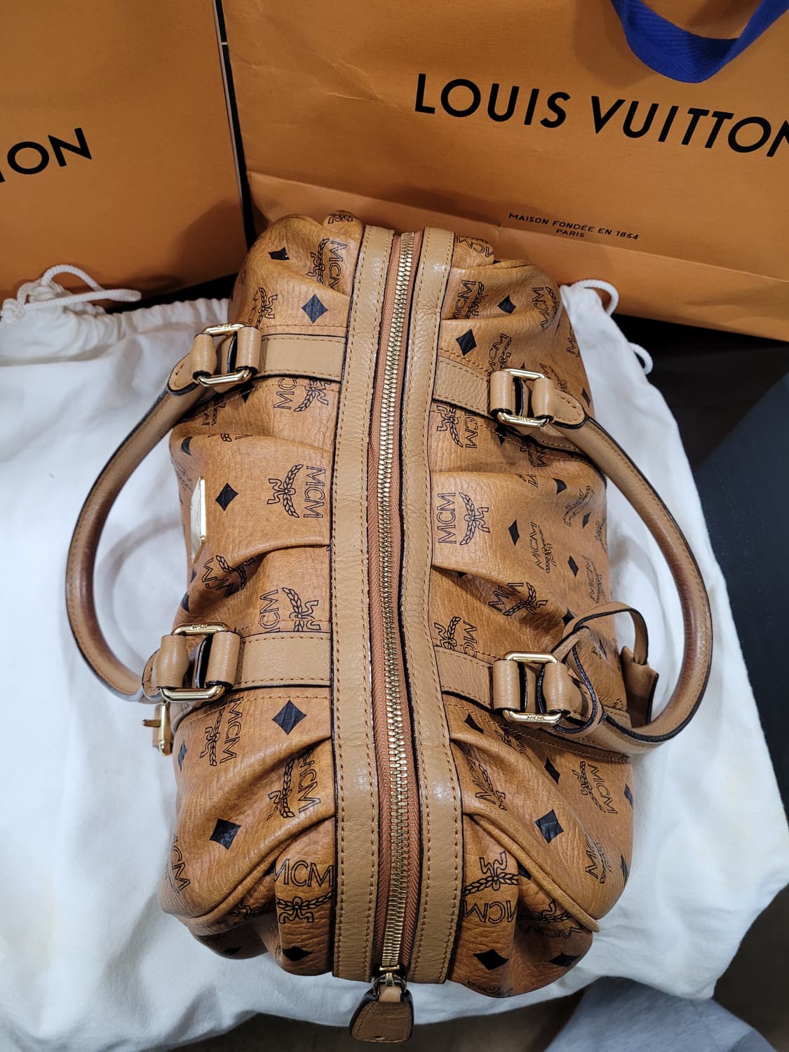 MCM 보스턴백 가방 브라운 상품이미지4