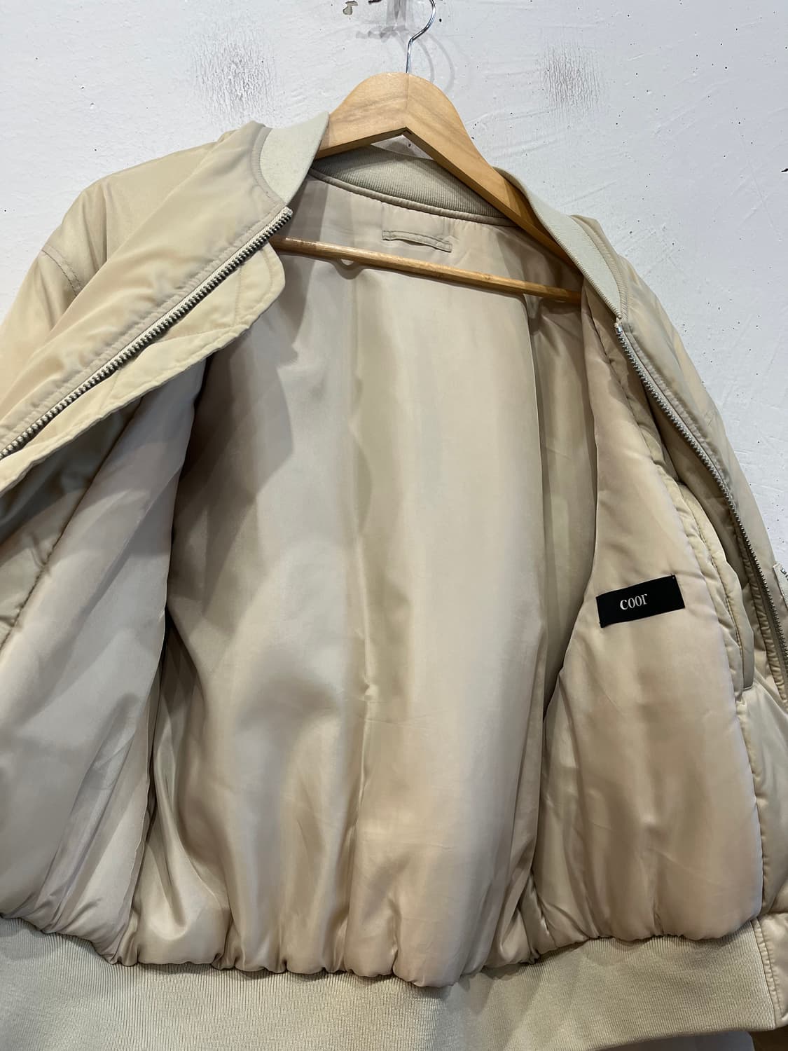 COOR 쿠어 오버핏 MA-1 플라이트 자켓 크림베이지 M 상품이미지3