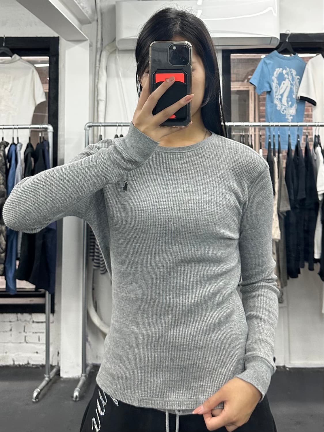 폴로 랄프로렌 그레이 와플 롱슬리브 상품이미지2