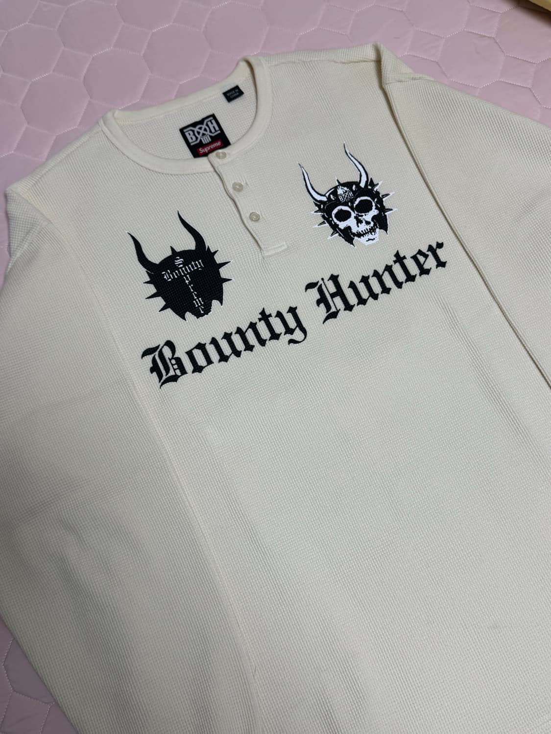 M) 슈프림 x 바운티헌터 써멀 헨리 롱슬리브 탑 내츄럴 아이보리 상품이미지3