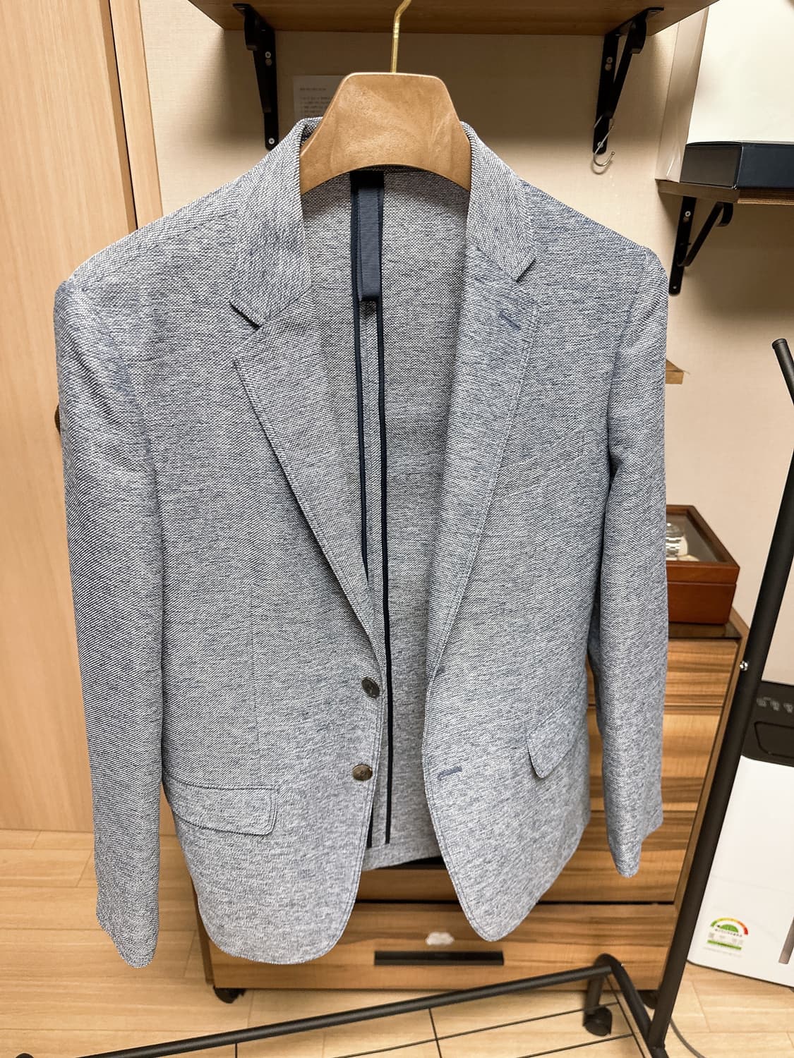 엠비오 mvio 블루 멜란지 더블 스티치 자켓 100 상품이미지1