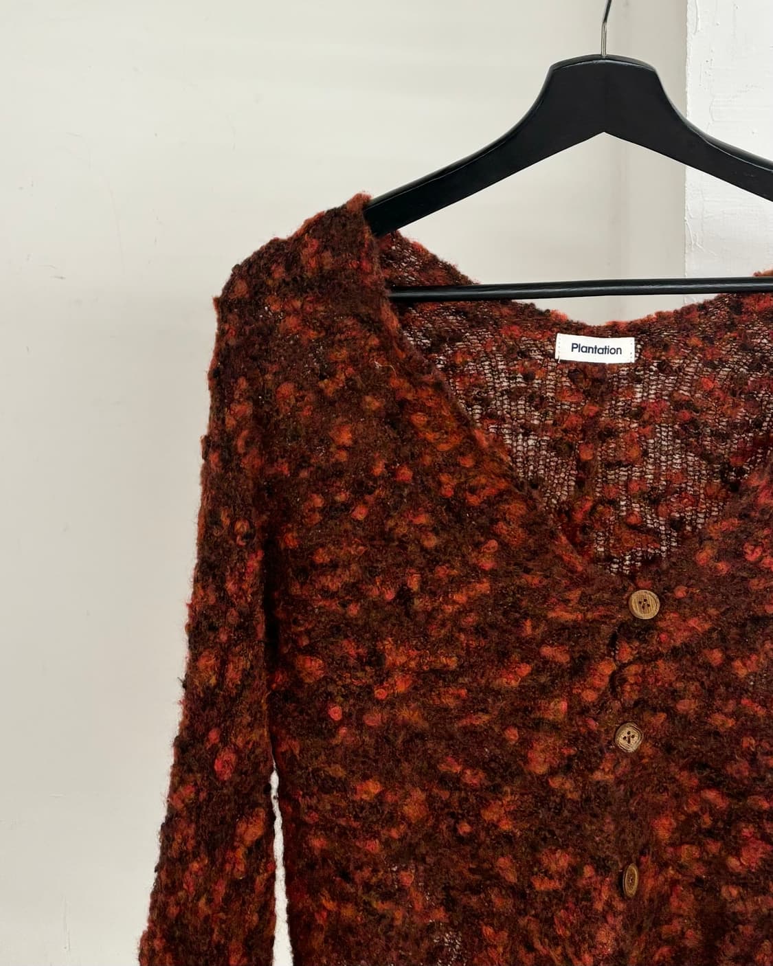 플랜테이션 (이세이 미야케)  레드 케이블 니트 가디건 상품이미지3