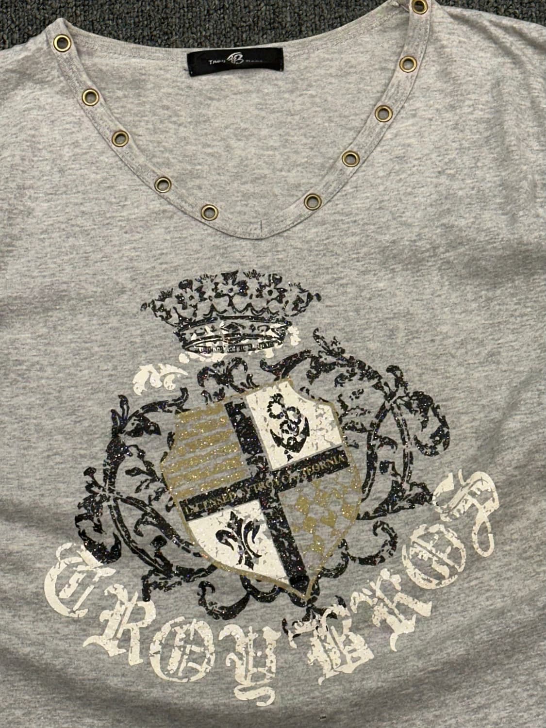 L)Japanese vintage 여성 펑크 y2k 아일렛 반팔 티셔츠 상품이미지2