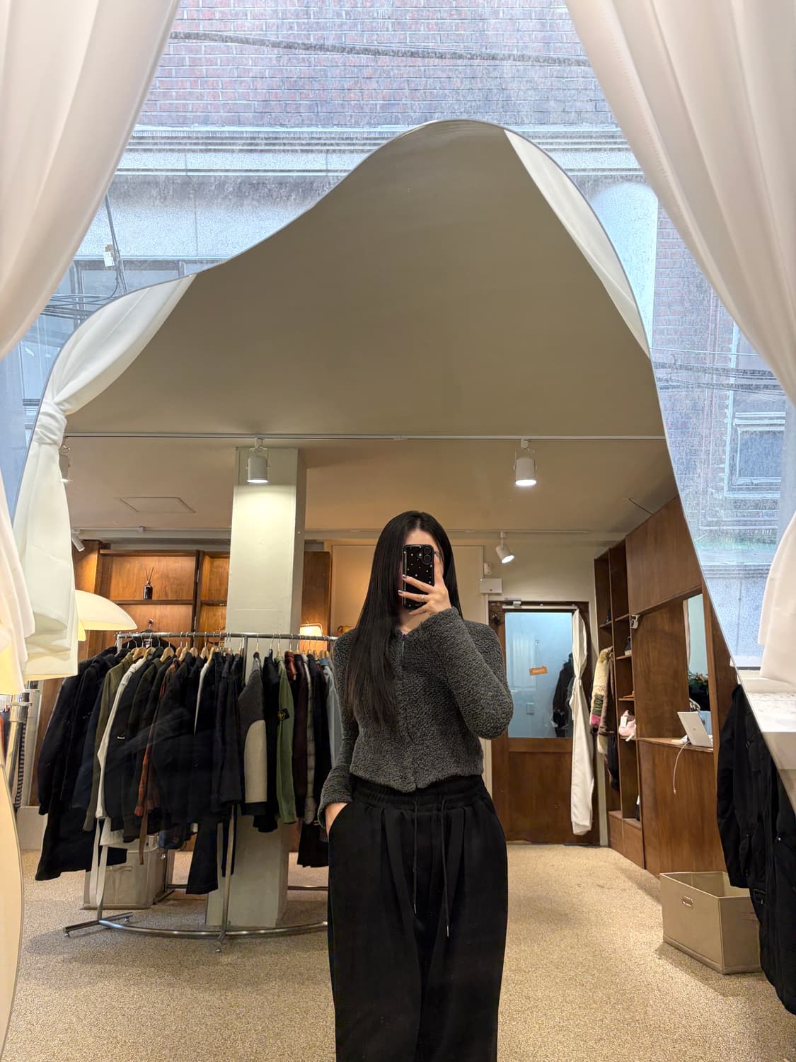 요지야마모토 부클 집업 울 니트 가디건 상품이미지2