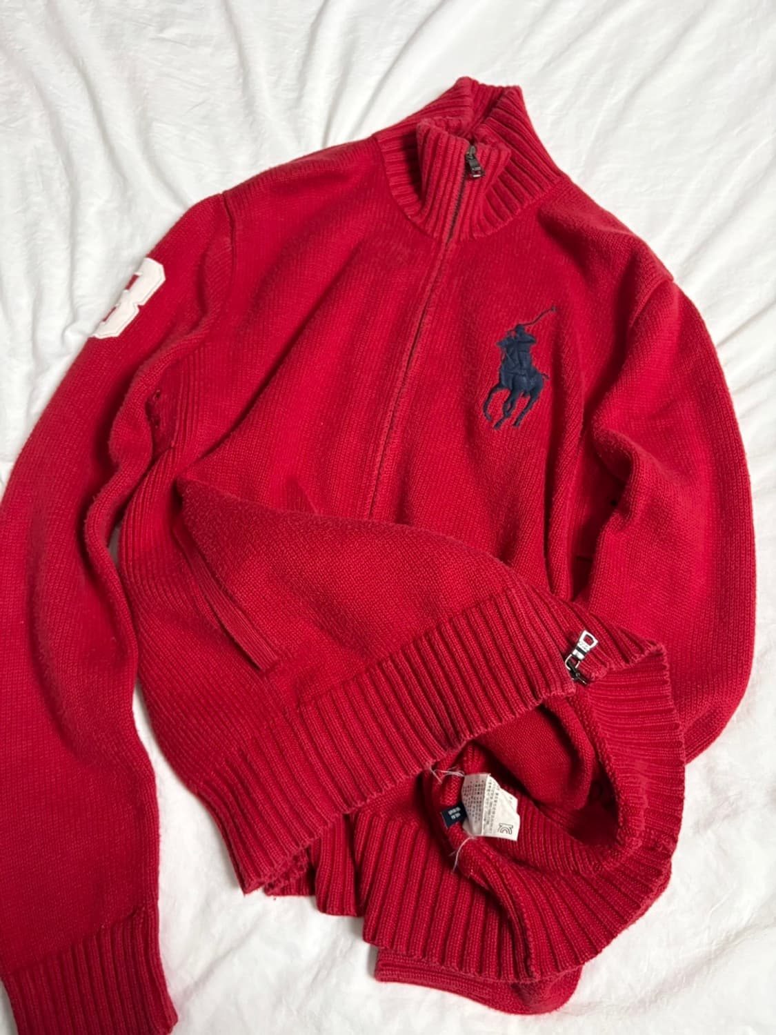 폴로 빅포니 레드 니트집업 상품이미지4