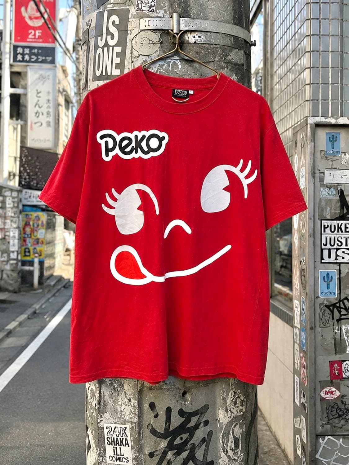 2013 PEKO 페코짱 오피셜 일본 빈티지 페이스 프린팅 반팔 티셔츠 상품이미지1
