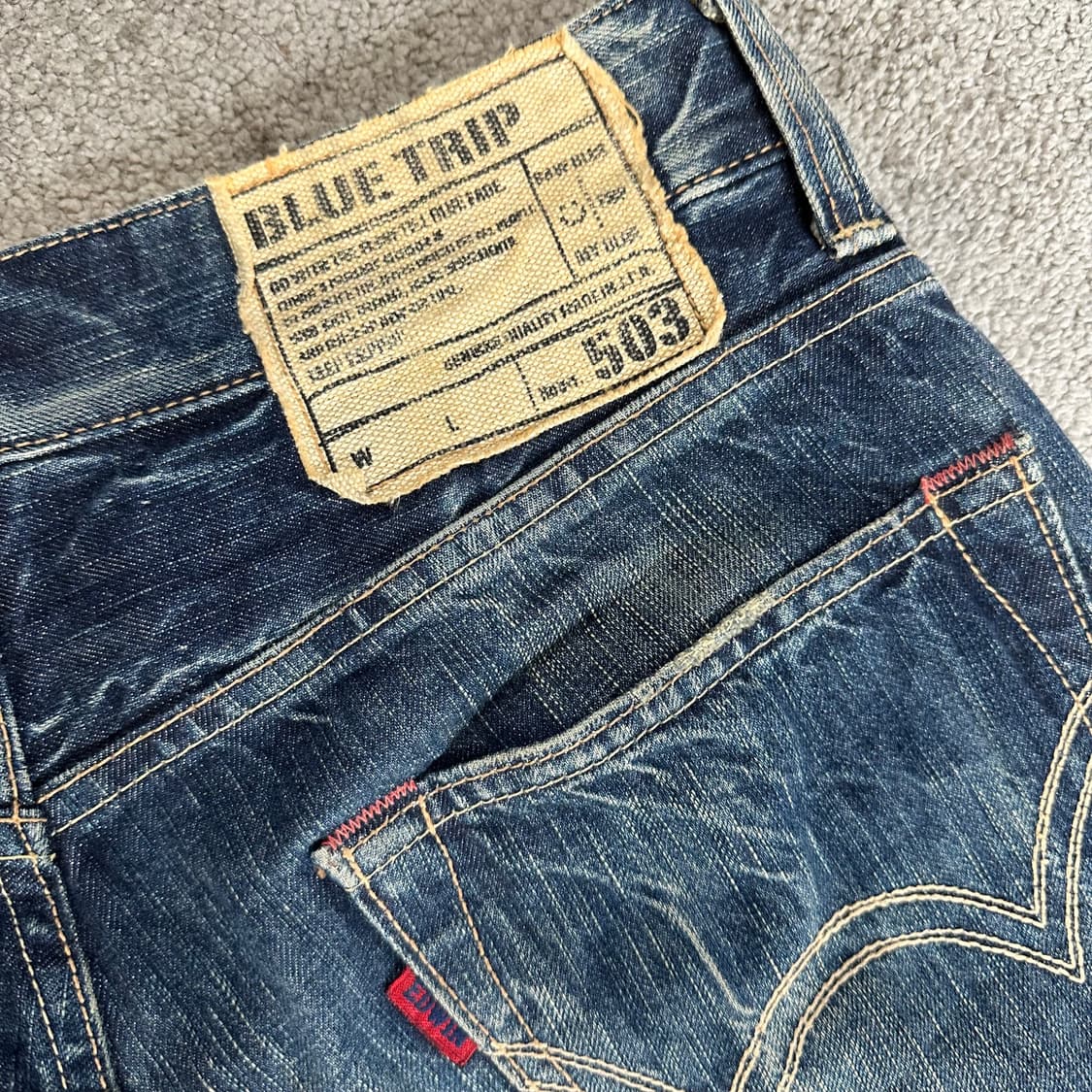 에드윈503 블루트립 페이드 세미 부츠컷 데님(28) 상품이미지10