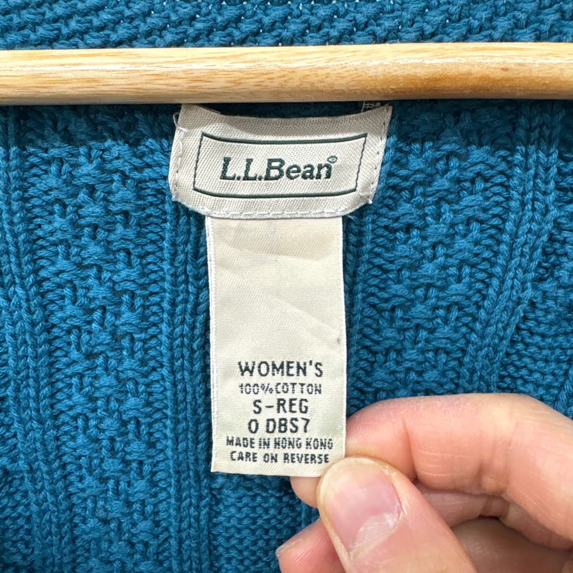 L.L.Bean 케이블 니트 가디건 청록색 여성 M 상품이미지5