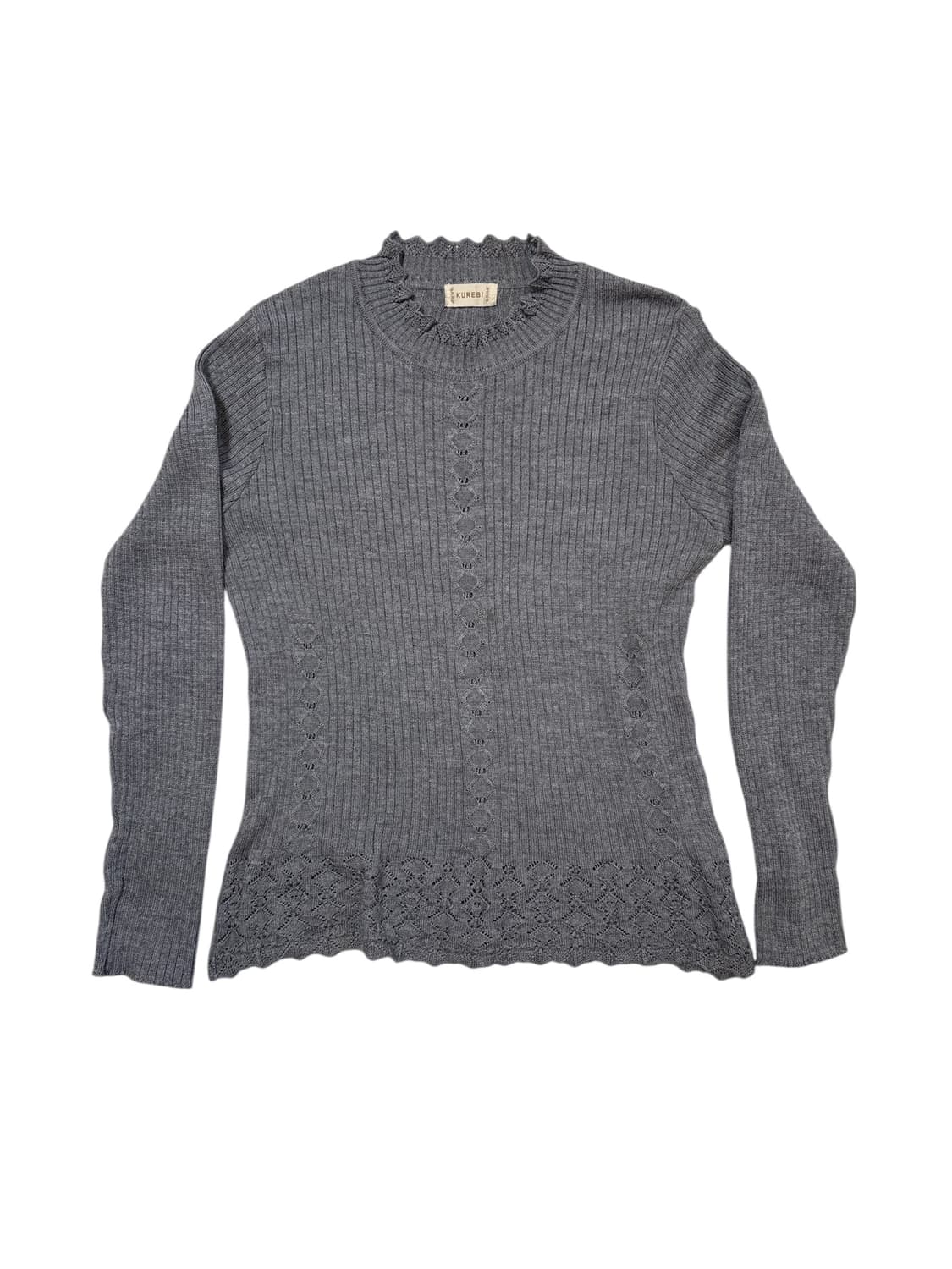 펀칭 하이넥 긴팔 골지 티셔츠 상품이미지4