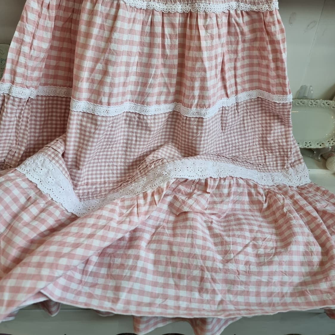 리즈리사 딸기우유 깅엄체크롱원피스 상품이미지6