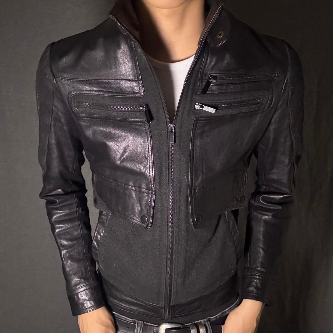 goat skin leather jacket 상품이미지1