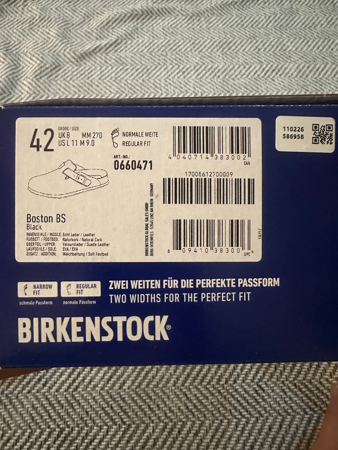 버켄스탁 보스턴 블랙 270 42 상품이미지5