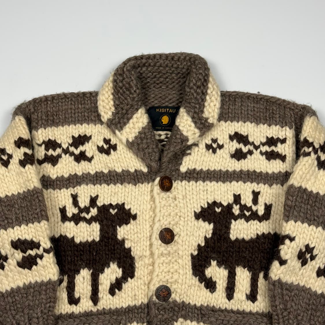 (105) 캐나다 빈티지 디어 헤비울 코위찬 가디건 상품이미지3