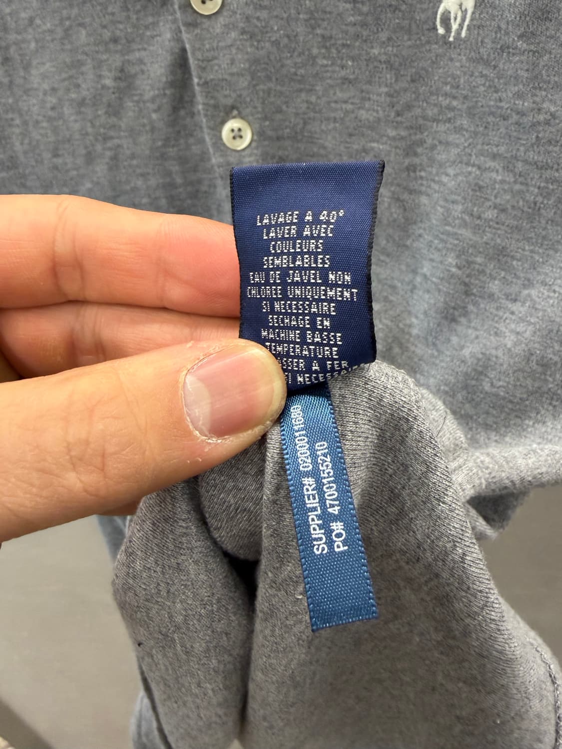 랄프로렌 남성 PK 티셔츠 회색 M 상품이미지6