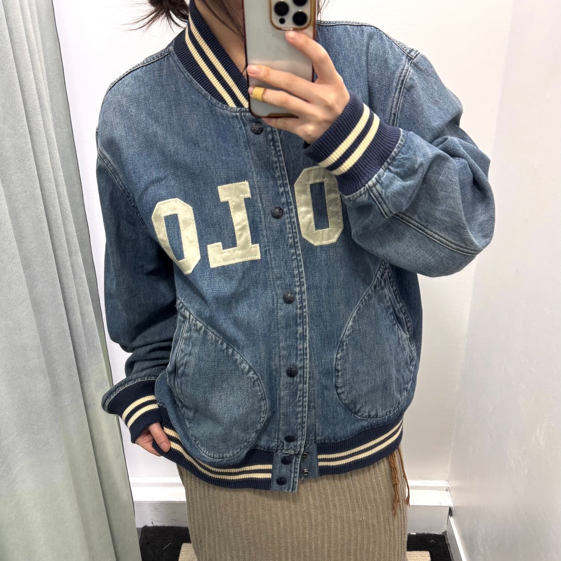 폴로 데님 바시티 자켓 상품이미지1