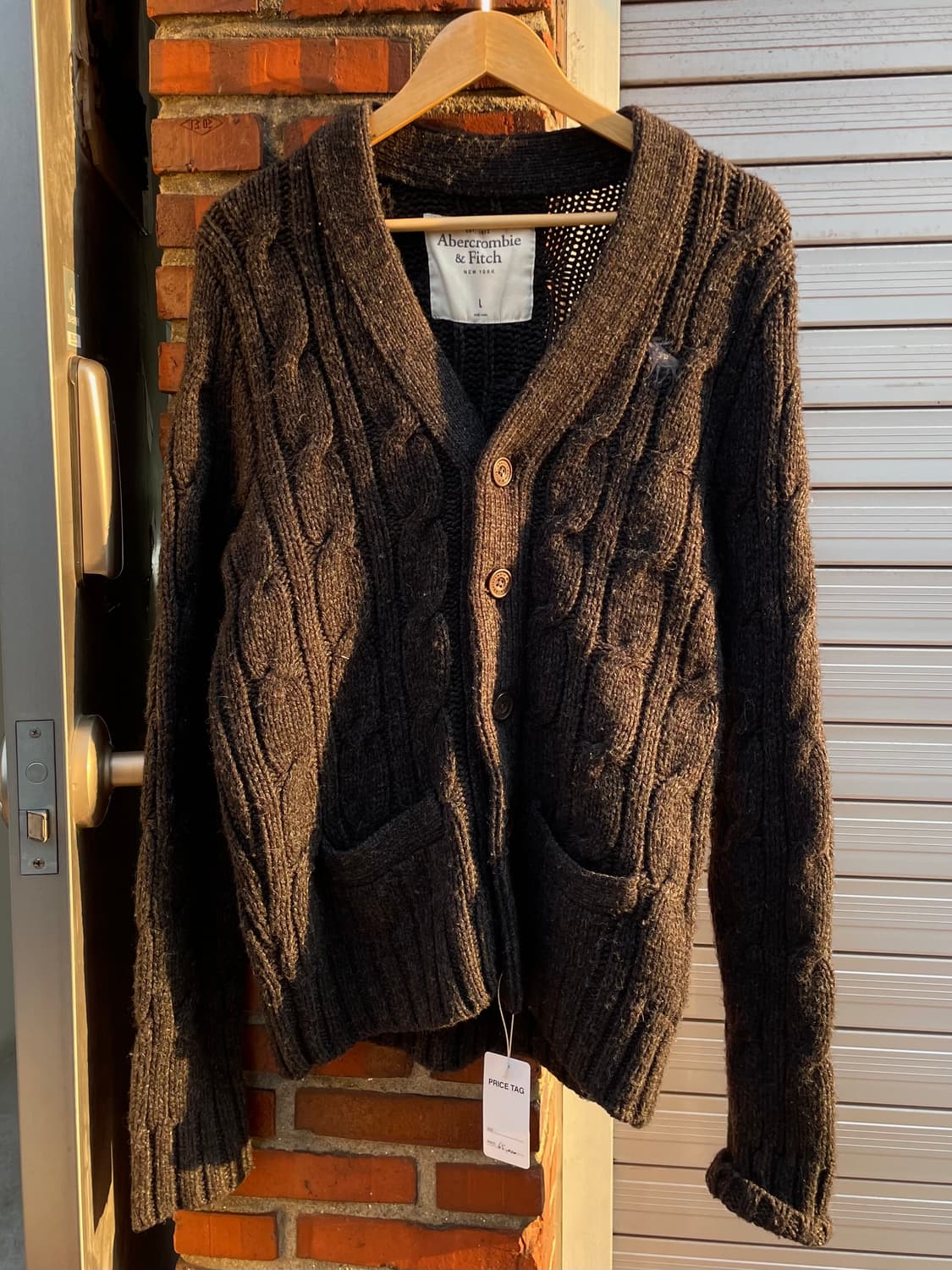 아베크롬비 블랙 케이블 니트 가디건 (공용) 상품이미지2