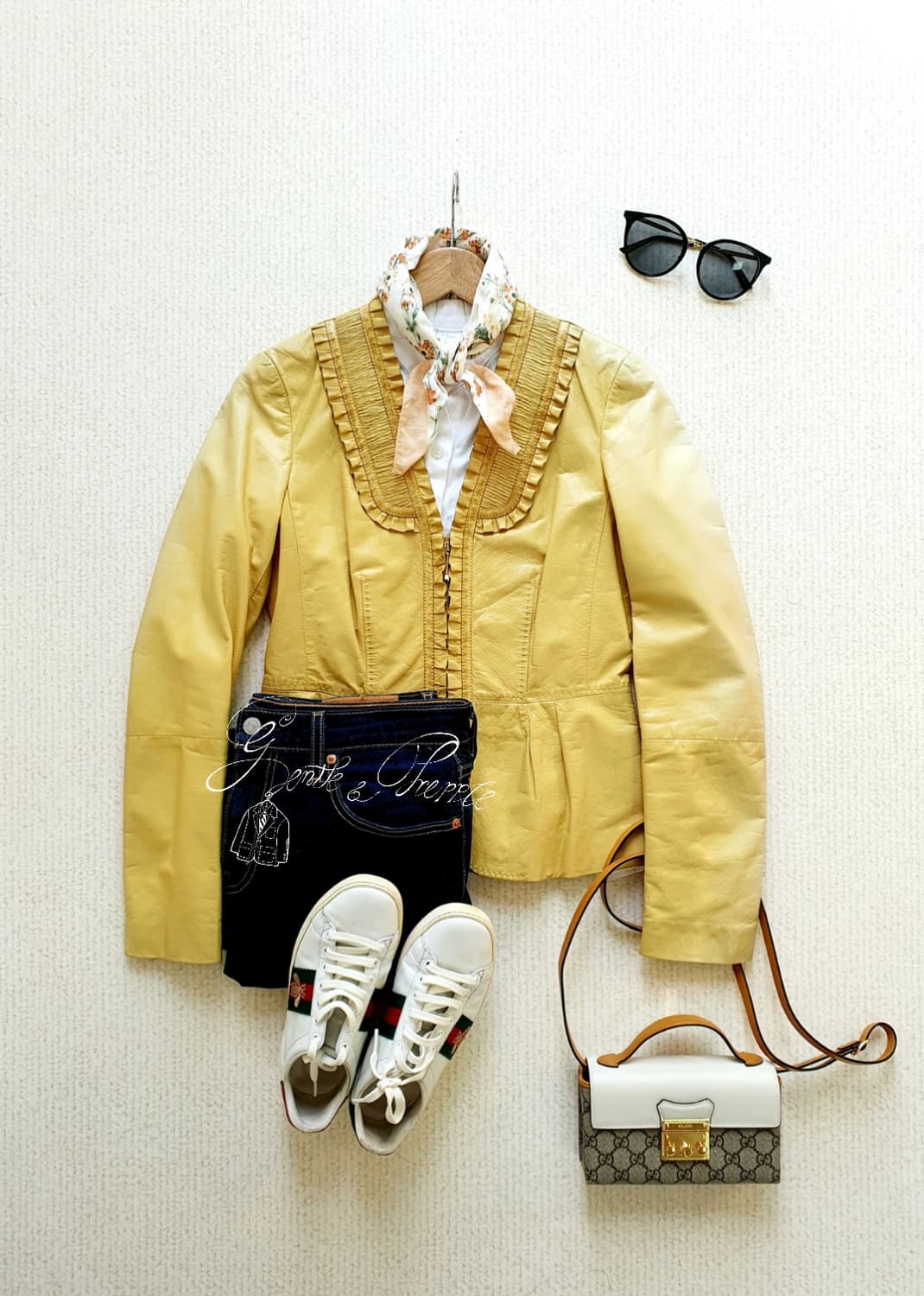 구찌 여성 프릴카라 가죽자켓 상품이미지2