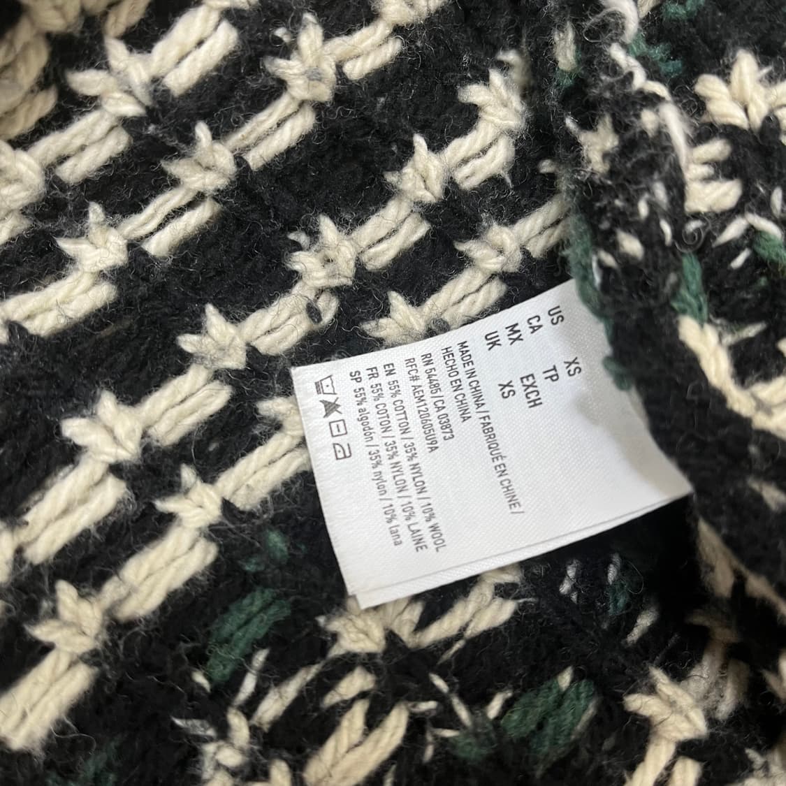 아메리칸이글 노르딕 니트 집업 XS/85 상품이미지6