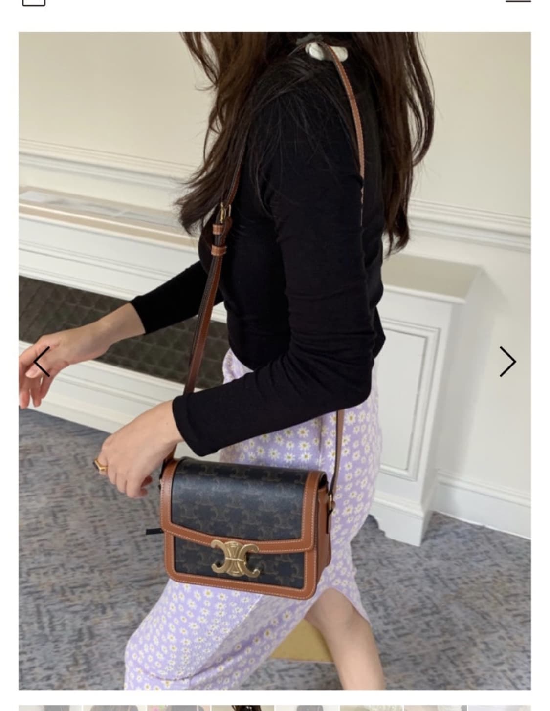 정급)급처상태좋음최저가!셀린느 탠 트리옹프 캔버스 틴 크로스백트리오페가방 상품이미지2