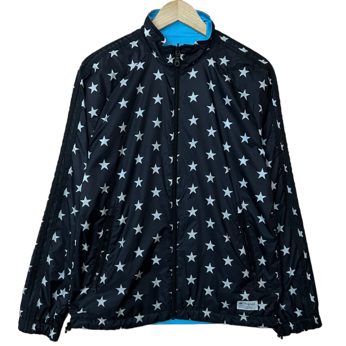 아디다스 블랙 스타 스카이블루 리버시블 트랙집업 M 상품이미지5