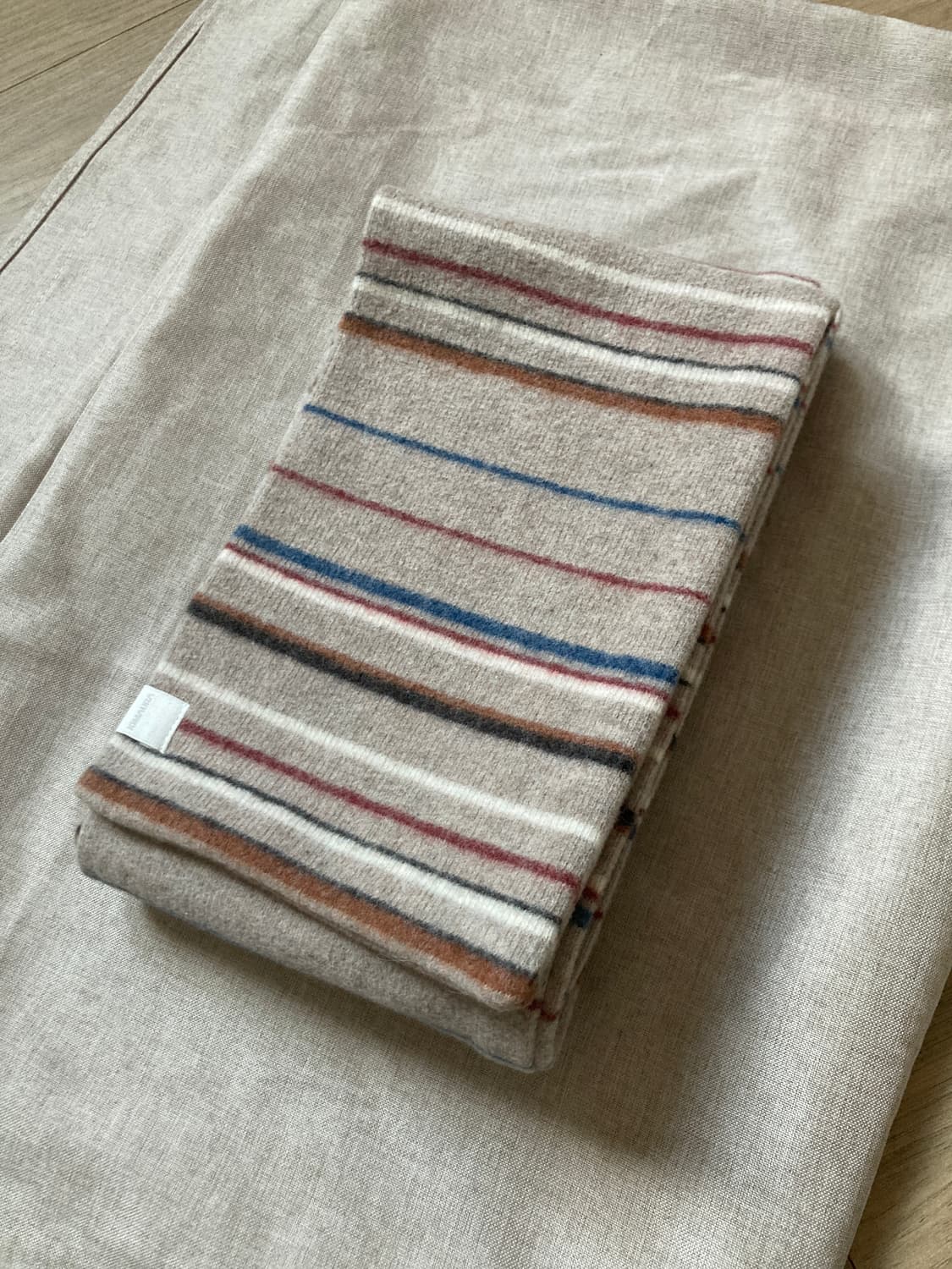 키마우라 멀티 스트라이프 머플러 (베이지) 상품이미지5