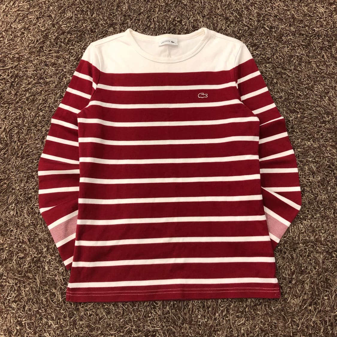 95 라코스테 여성 스트라이프 긴팔 티셔츠 롱 상품이미지1