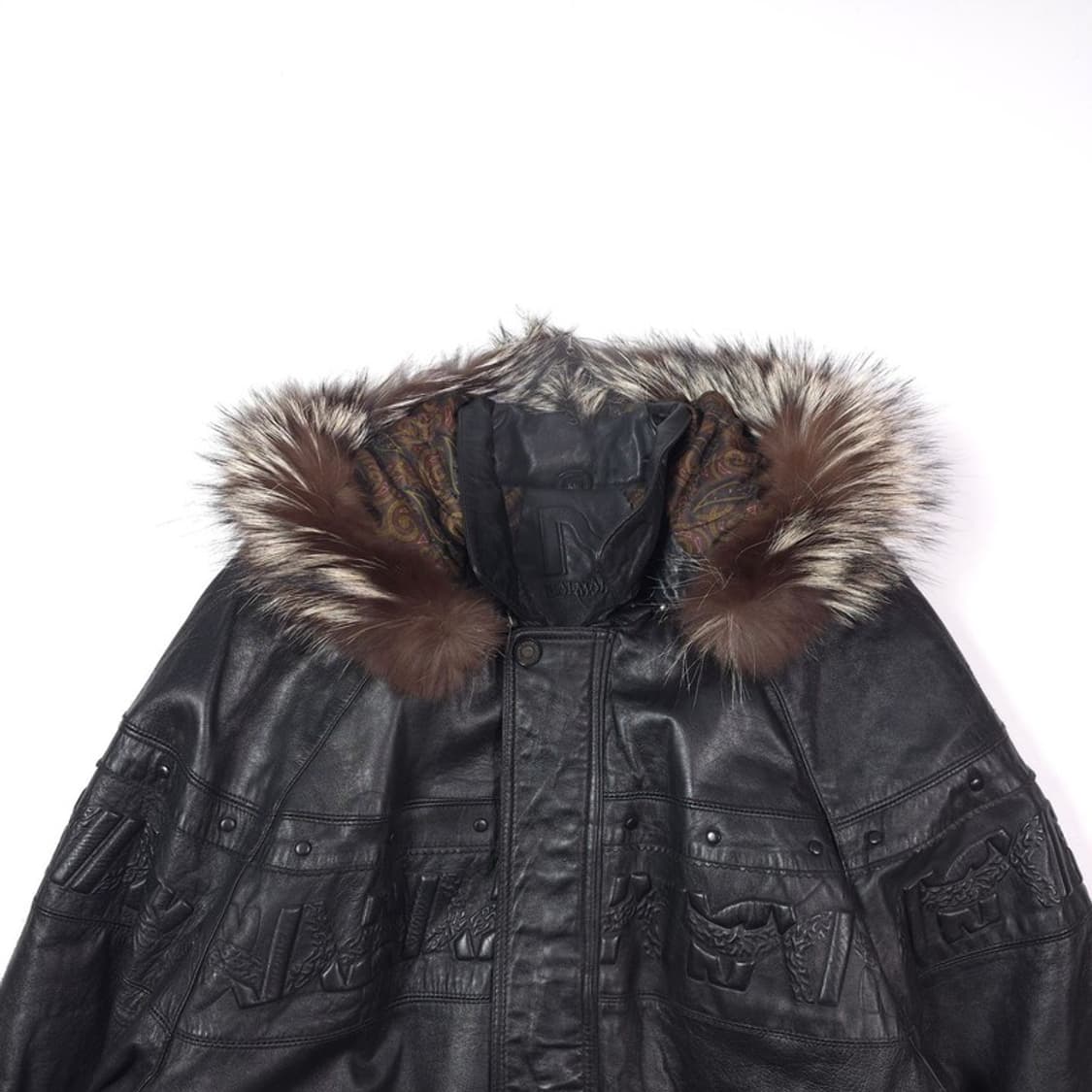 발망 올드스쿨 양가죽 엠보싱 후드 자켓 L 상품이미지3