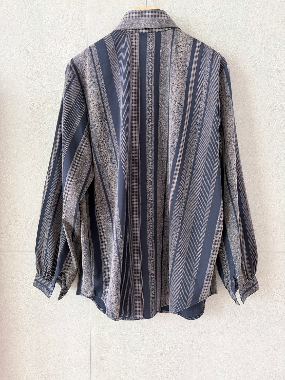 빈티지 패턴 스트라이프 긴팔 셔츠 체크 레이스 상품이미지3