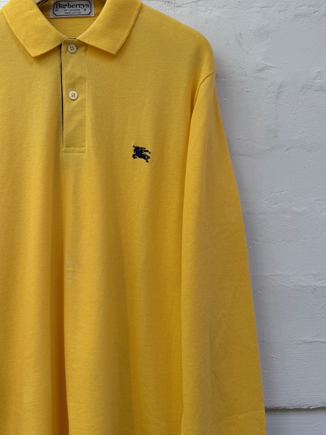Burberrys 버버리 빈티지 옐로우 긴팔 폴로셔츠 M 상품이미지3