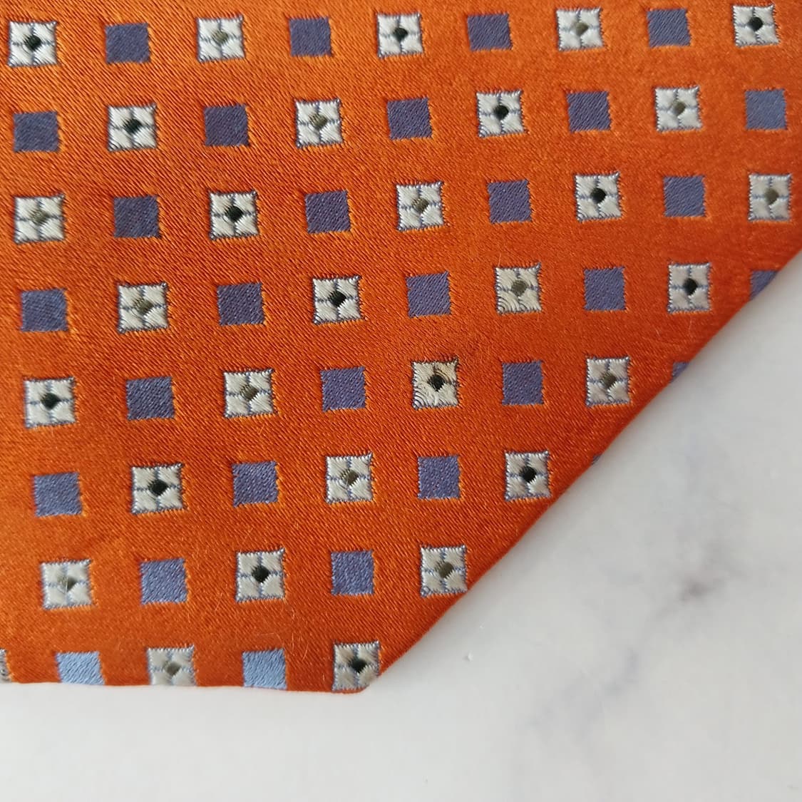 제냐 실크 마이크로 스퀘어 패턴 넥타이 9.8cm A+~A등급 K2274 상품이미지10